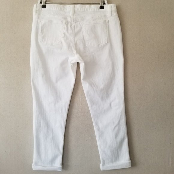 J. Crew White Slim Broken-In Boyfriend Jeans Womens Size 30 Mid Rise Stretch - Picture 5 of 12